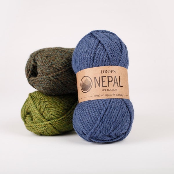DROPS Nepal Aran Yarn - 65% Wool 35% Alpaca - 75m Per 50g - 25 Colours Available