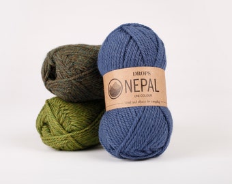 DROPS Nepal Yarn: Wool Alpaca Blend, Aran Worsted Weight