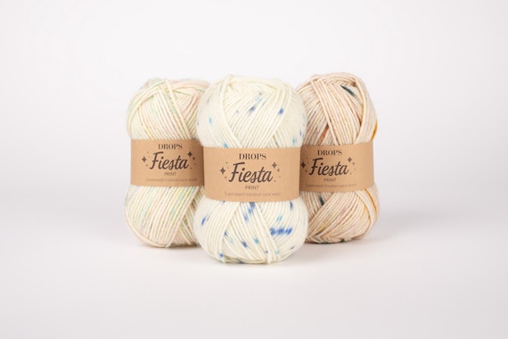 Drops Fiesta Yarn – Multicolor Wool Blend, DK Weight, Superwash treated sock wool, 8ply