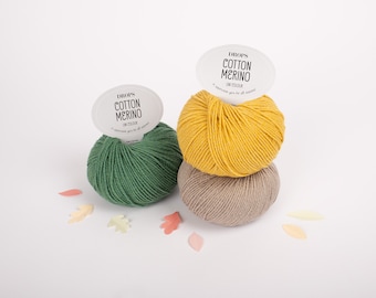 DROPS Cotton Merino / A superwash yarn for all seasons / 1.8oz(50g)-120yds(110m)