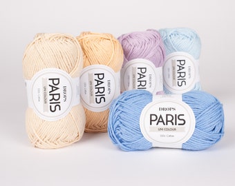 1.8oz(50 g)-82yds(75 m) / Drops PARIS / Fun and easy to knit cotton!