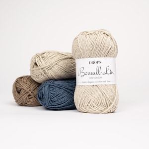 DROPS Bomull-Lin / Rustic elegance in cotton and linen / 1.8oz(50 g)-93 yds(85 m)