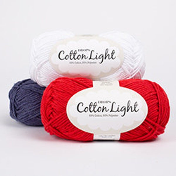 1.8oz(50g)-115yds(105m) / DROPS Cotton Light / A cool cotton yarn for summer!