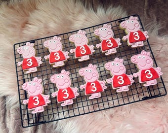 Galletas de Peppa Pig para recuerdos de fiesta