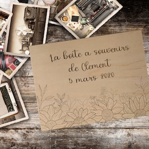 Boite à souvenir en bois personnalisée