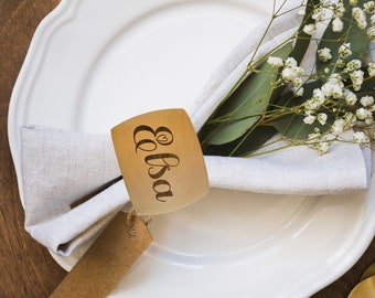 personalized wooden napkin ring