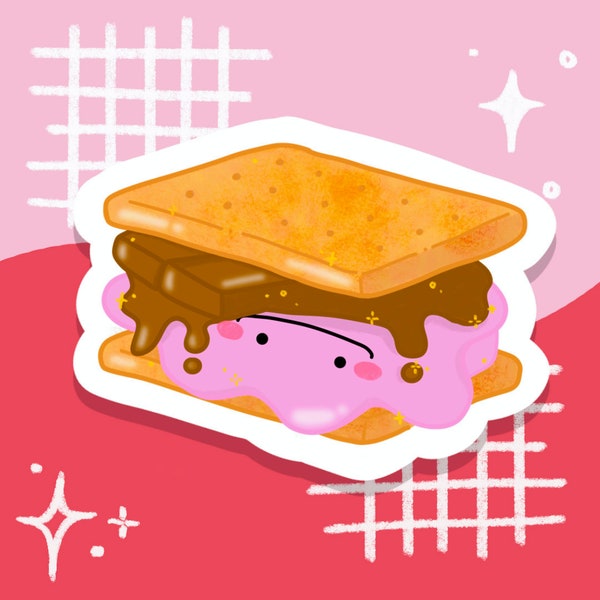 Ditto Smores Kawaii Pokemon Anime Sticker Decal Bujo Sticker Laptop Decal Glossy Matte