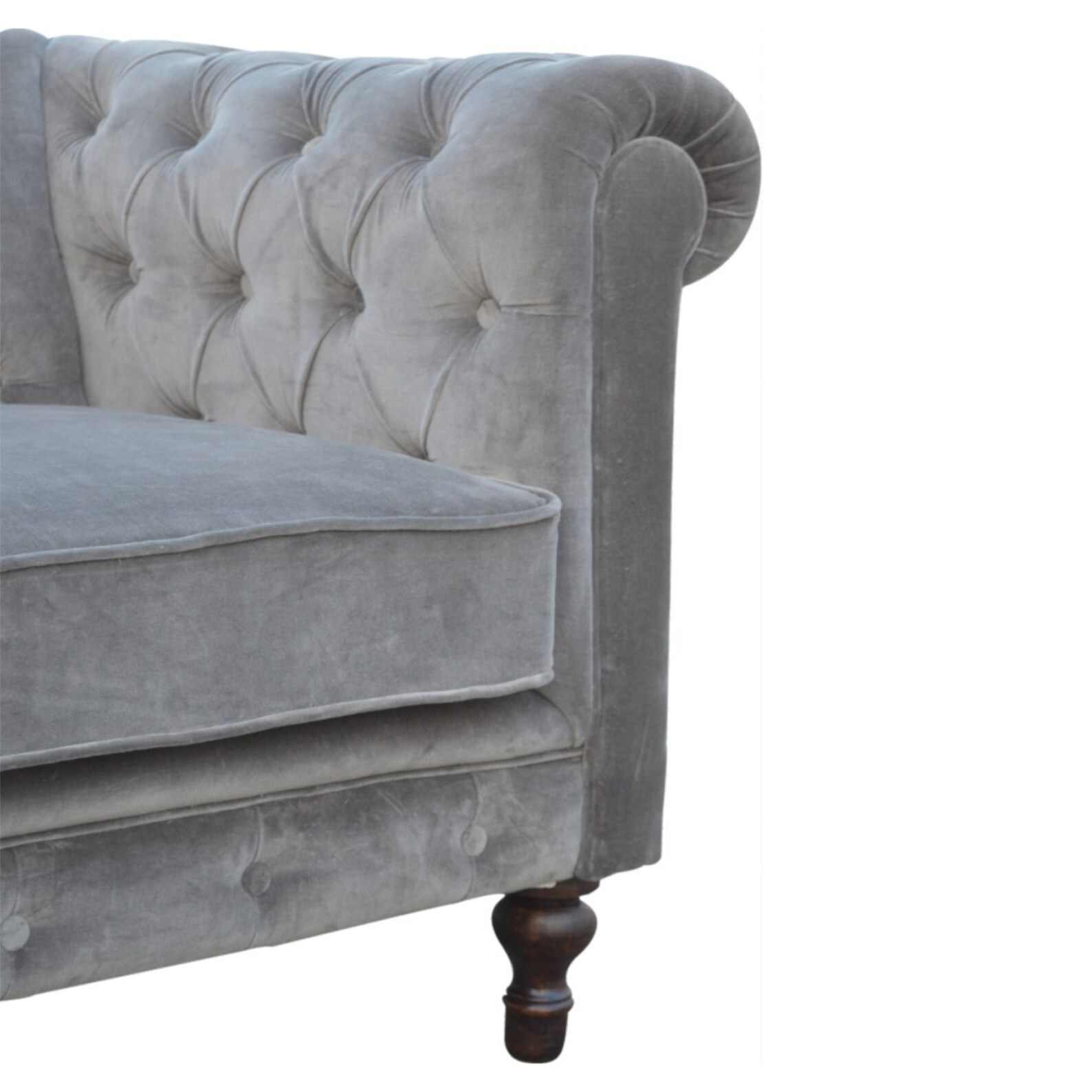Grey Velvet Chesterfield 2 Seater Sofa - Etsy