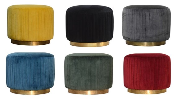 Gold online velvet pouffe