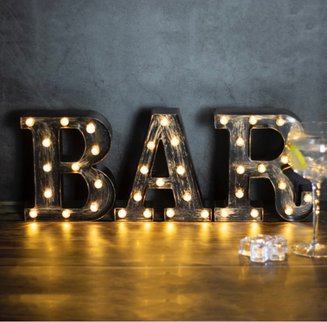 Vintage Light up Bar Sign Etsy UK