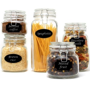 Set of 5 assorted sizes clip top glass storage jars
