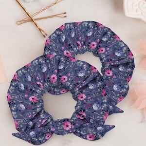 The Wren - Handmade Scrunchie, Recycled Polyester Hair Accessory, Eco-Friendly Hair Tie, Stretchy Microfiber Scrunchie, Soft Breathable