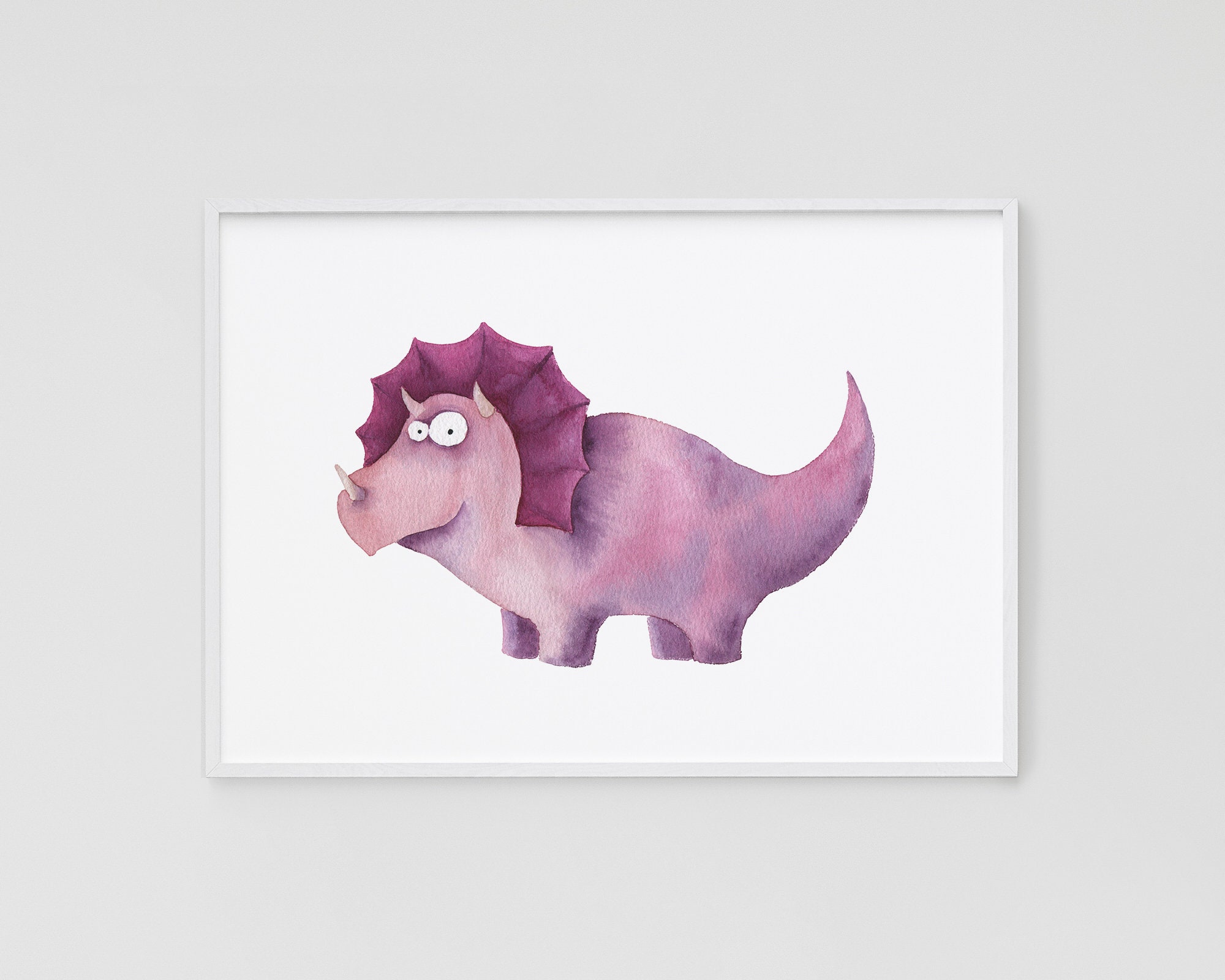 Dinosaur Decor Pink Dinosaur Nursery Dino Triceratops Etsy