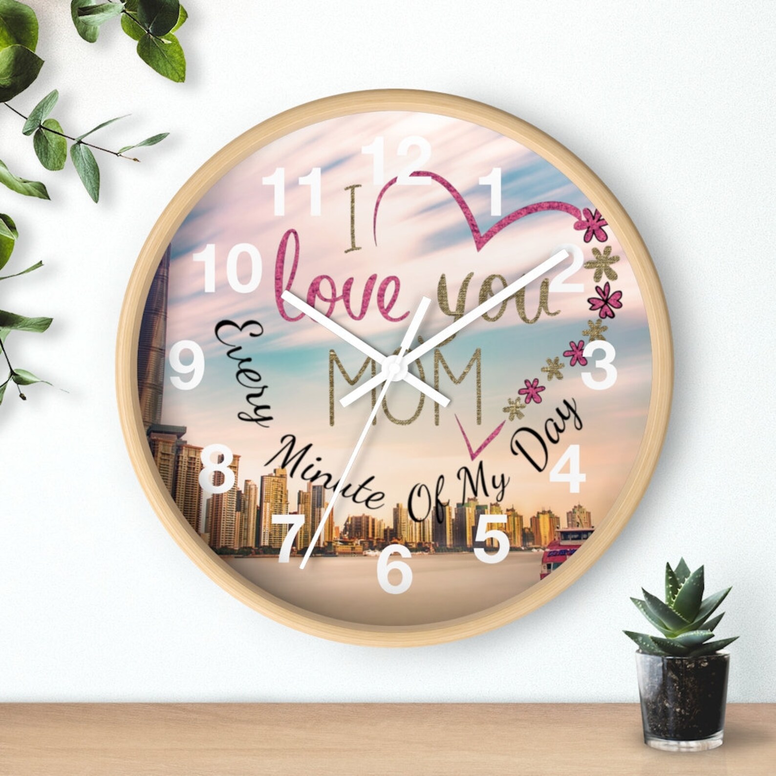 Gift for Mom Wall Clock I love you Mom every minute of my Etsy