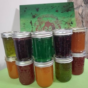 Kelly&#39;s Jellies by Kelly&#39;s Death Pickles Strawberry-Peach-Blueberry-Hot Pepper Jellies & Jams Farm to Table Fresh, Delicious, Family Recipes
