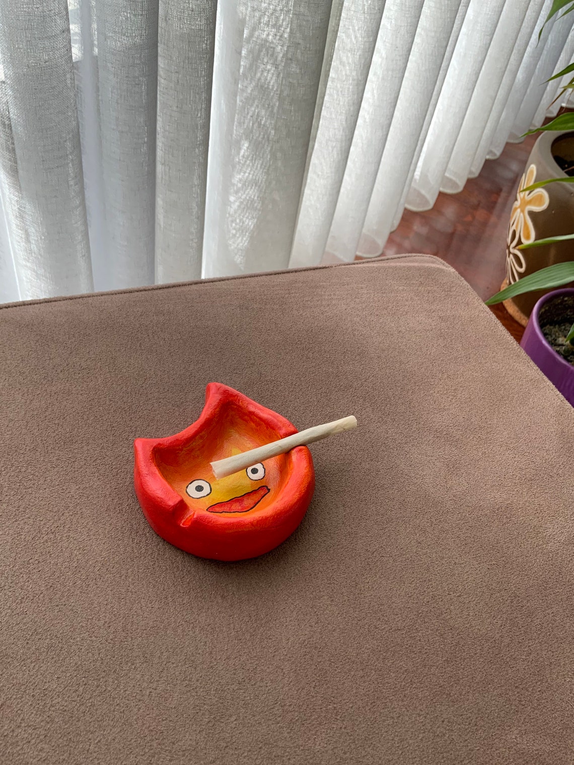 Calcifer Handmade Clay Ashtray From Howl's Moving Castle Etsy