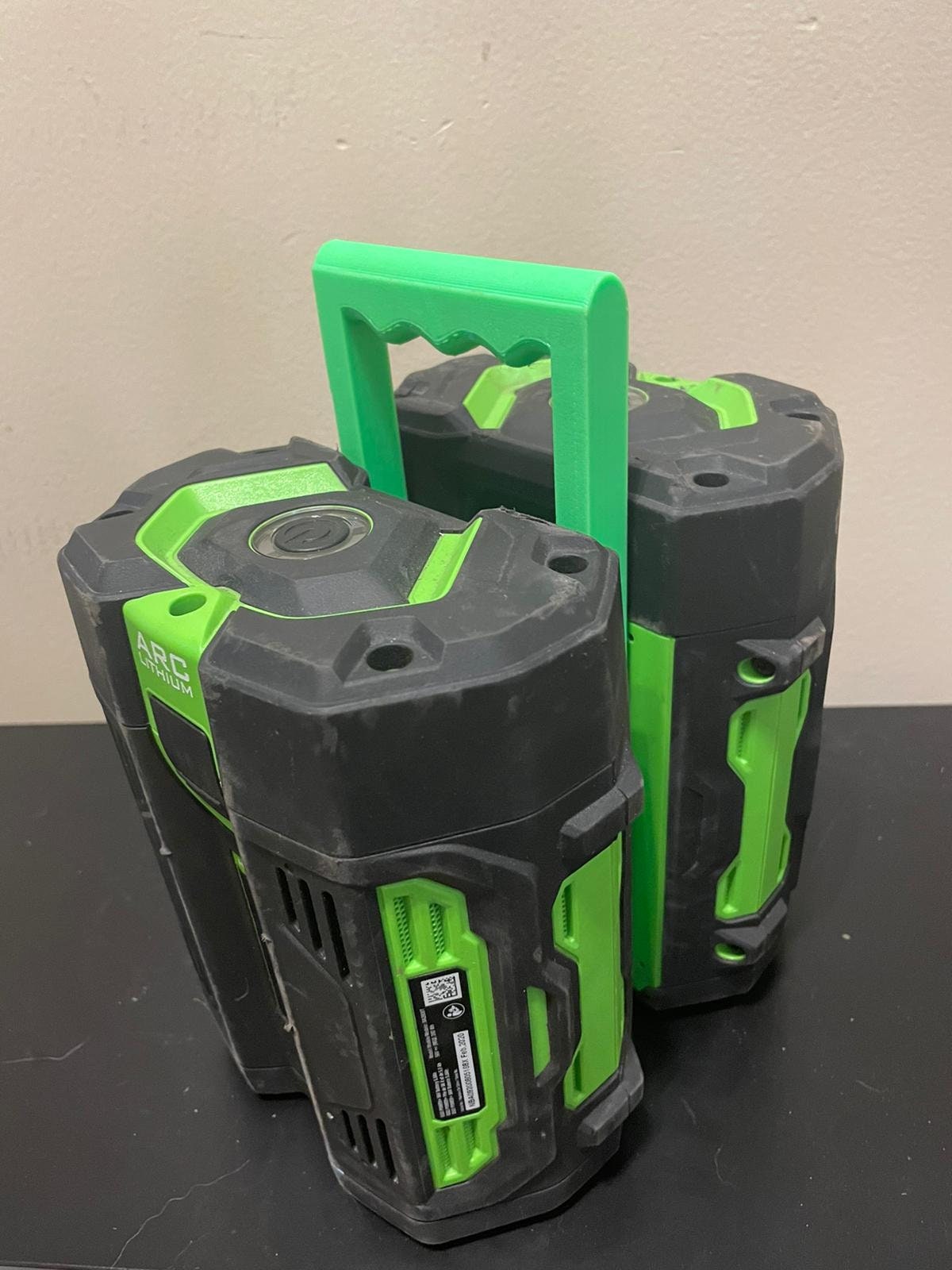 3D Printed Double Battery Carrier for 56v Ego Batteries With Ergonomic