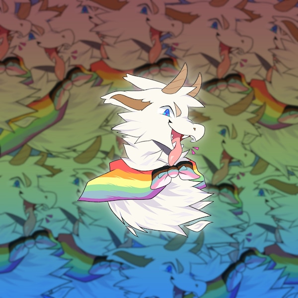 Dragon pride |furry vinyl pride month, pride flag sticker