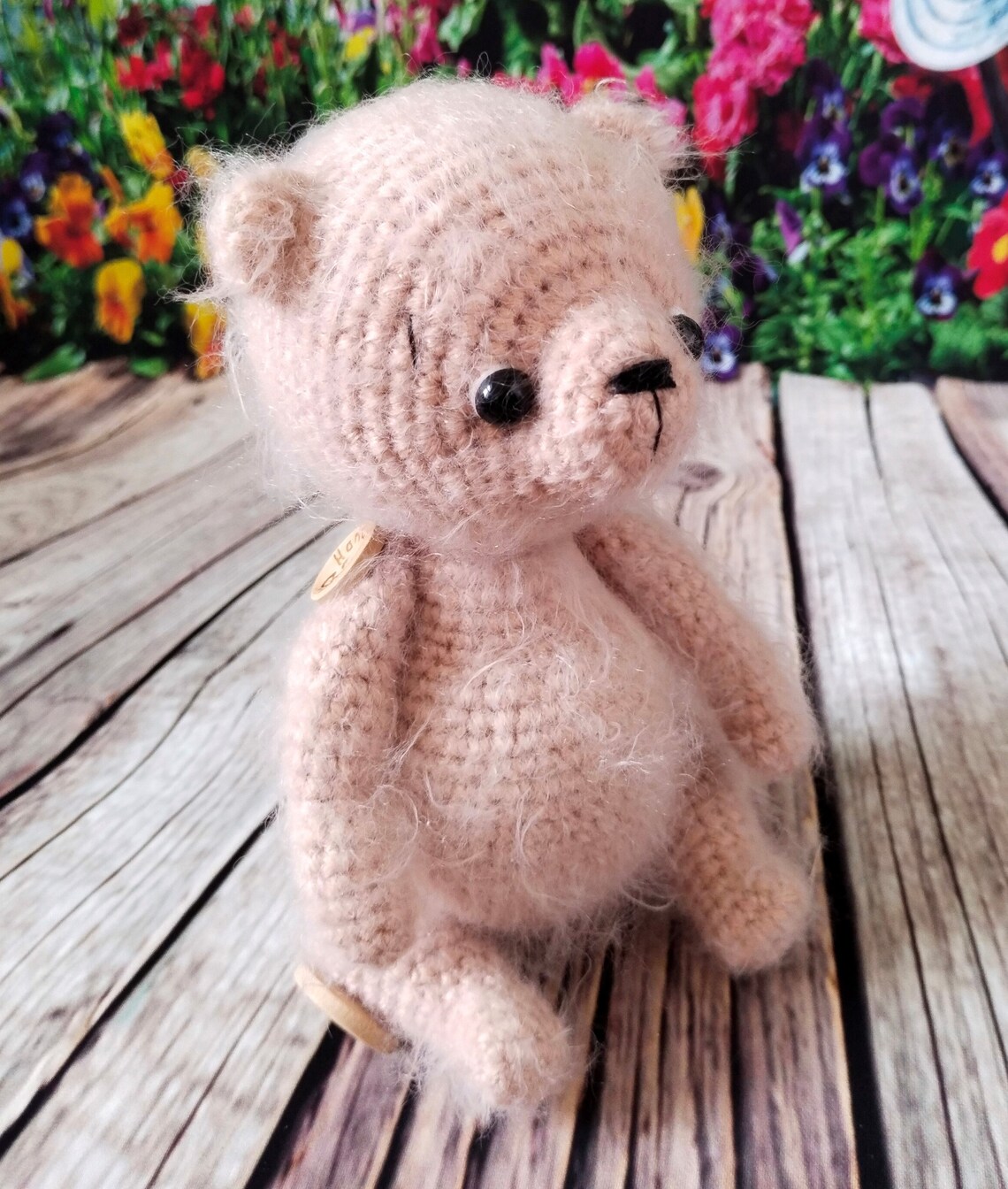 Fluffy amigurumi bear made of fluffy yarn toy for children Etsy