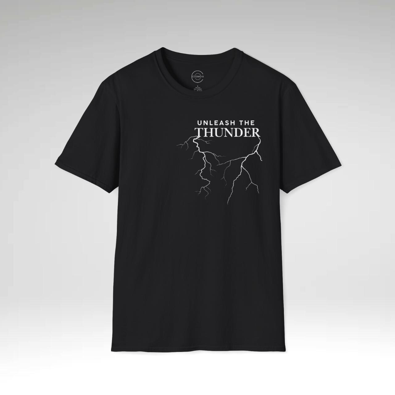 Entfessle das Donner Unisex T-Shirt. Bold Lightning Graphic Tee für Stärke, Power und Energie, Motivationssturm Design