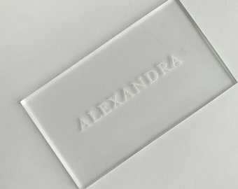 25 rectangle acrylic place cards | rectangular acrylic card | 2x3.5" engraved acrylic | modern wedding acrylic | set of 25 | escort cards