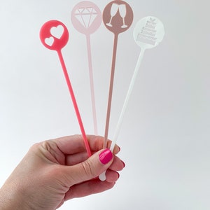 Bridal stir sticks, bridal shower swizzle sticks, Drink stirrers for bridal shower, bachelorette party gift, bachelorette Decor, Set of 8