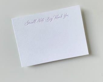 Letterpress thank you cards set of 6 | 3.5x5" cards | Letterpress stationary set | Minimalist note cards | Chic letterpress stationery
