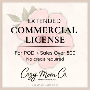Uitgebreide commerciële licentie | POD + 500+ verkopen | Cosy Mom Co.