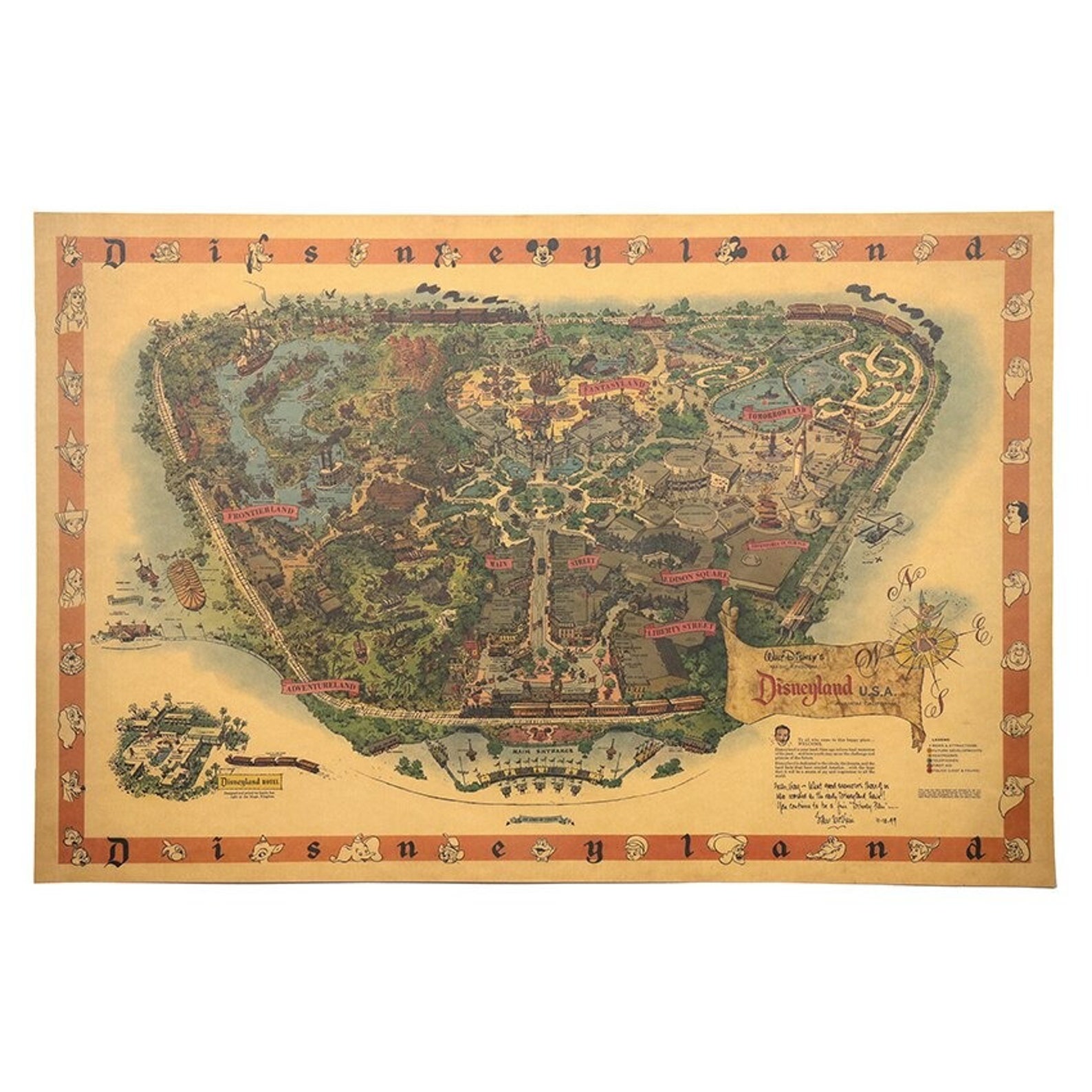 Freizeitpark Karte l Retro Poster Retro Druck Wand | Etsy