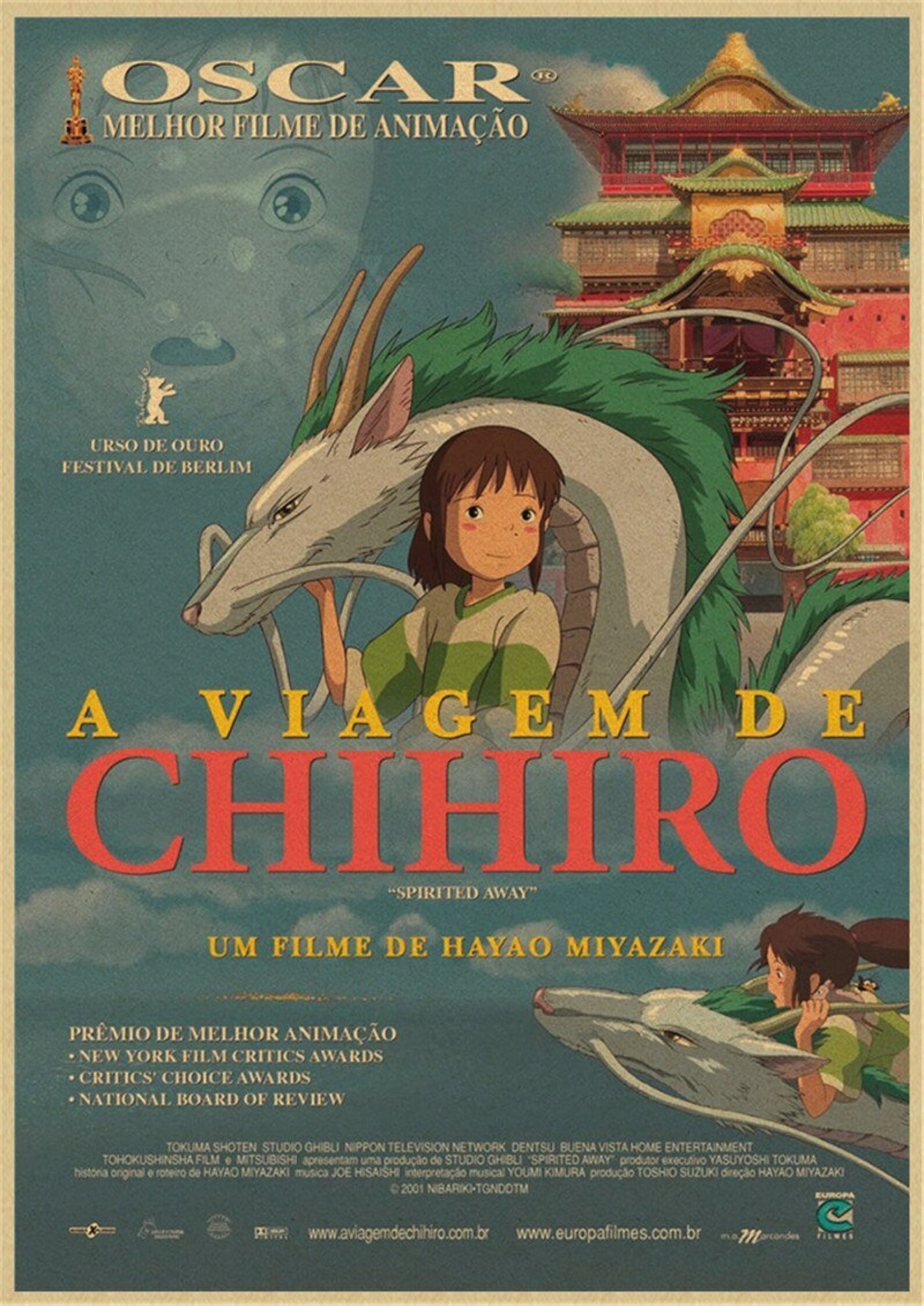 Spirited Away Hayao anime Vintage poster Retro poster wall