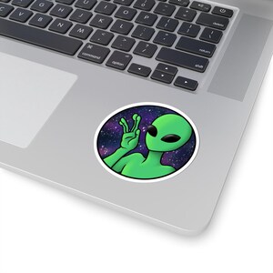 Alien Space Stickers, Sci-Fi Cool Vinyl Decals, Laptop Sticker, Water Bottle Sticker, Phone Sticker, Car Sticker