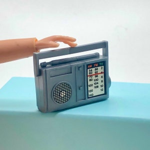 Vintage Barbie Doll AM FM Radio Accessory Gray Plastic HTF 1980s