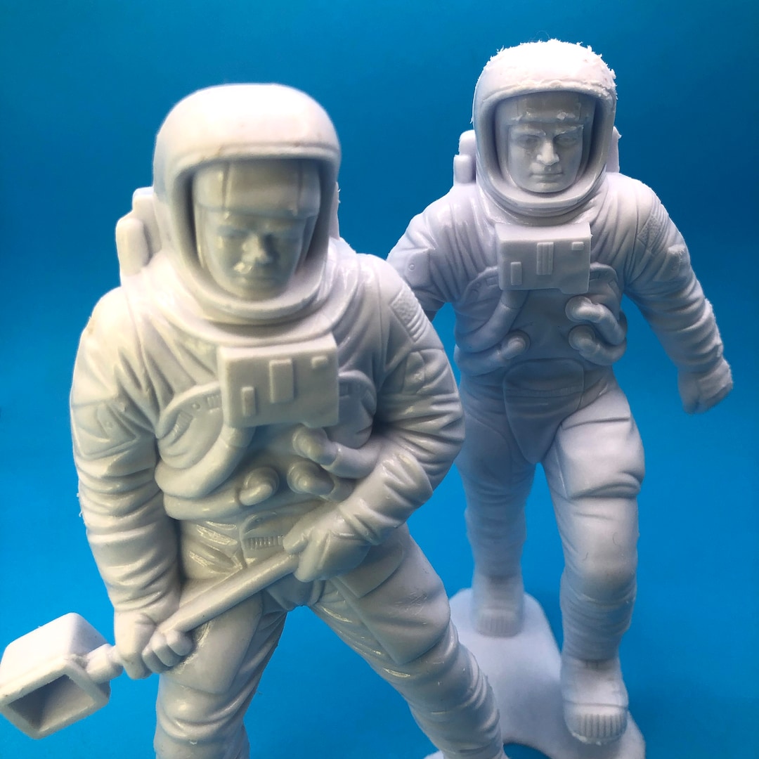 Vintage Louis Marx Toy Astronauts 1960s Space Man White Plastic Apollo