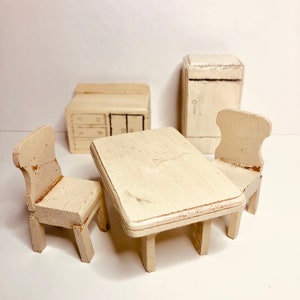 Vintage Art Deco Dollhouse Kitchen Set: Strombecker 3/4 Scale Furniture