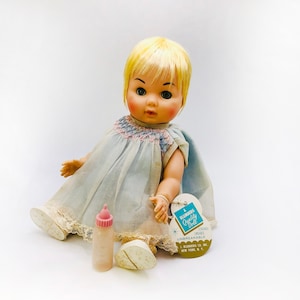 Vintage Allied Eastern Baby Doll: Blumberg Quality Doll, Blue Organdy Dress