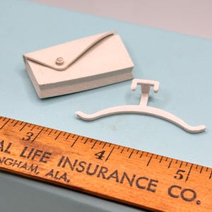 Vintage Penny Brite Doll Accessories: Clothes Hanger & White Clutch
