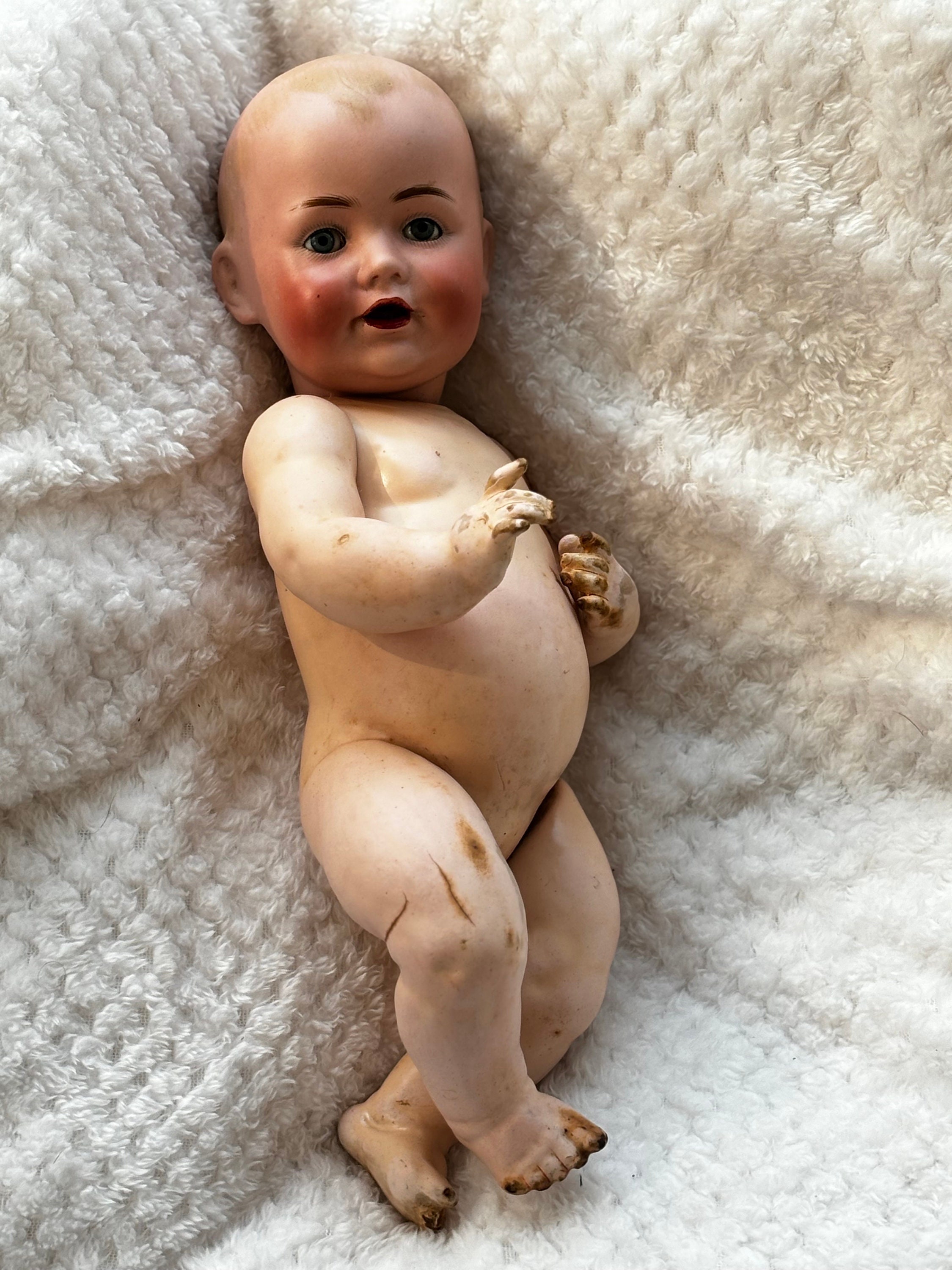 Antique JDK Kestner Baby Doll Porcelain Bisque Head With