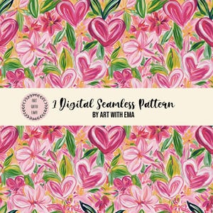 Acryl Valentinstag nahtlose Muster, nahtlose Acryl Herzen Hintergrund, adrette Romanze Blumenmuster, Urlaub Blumenmuster