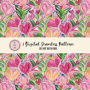 Acryl Valentinstag nahtlose Muster, nahtlose Acryl Herzen Hintergrund, adrette Romanze Blumenmuster, Urlaub Blumenmuster