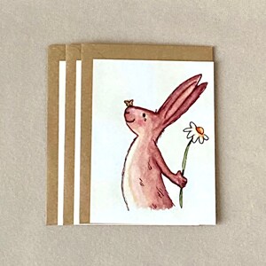 Postkarte "Häschen mit Blümchen" Grußkarte, Ostergrußkarte, Osterkarte, Häschen Karte, Muttertag