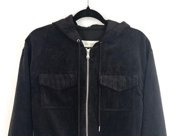 Corduroy black cropped jacket