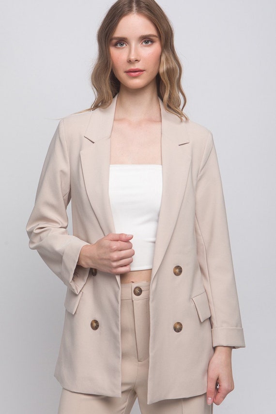 Woven Solid Vertigo Blazer, Minimalistic Blazer, That girl blazer