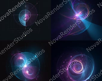 Mathematical Spiral Art – Geometric Abstract Printable  Cosmic Digital Wall Decor