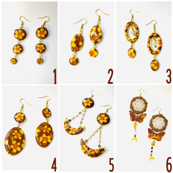 Daisy Lane Collection- 70s retro floral earrings