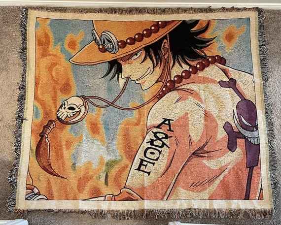 Anime Fire Pirate Tapestry Photo Blanket Woven 50 X 60 