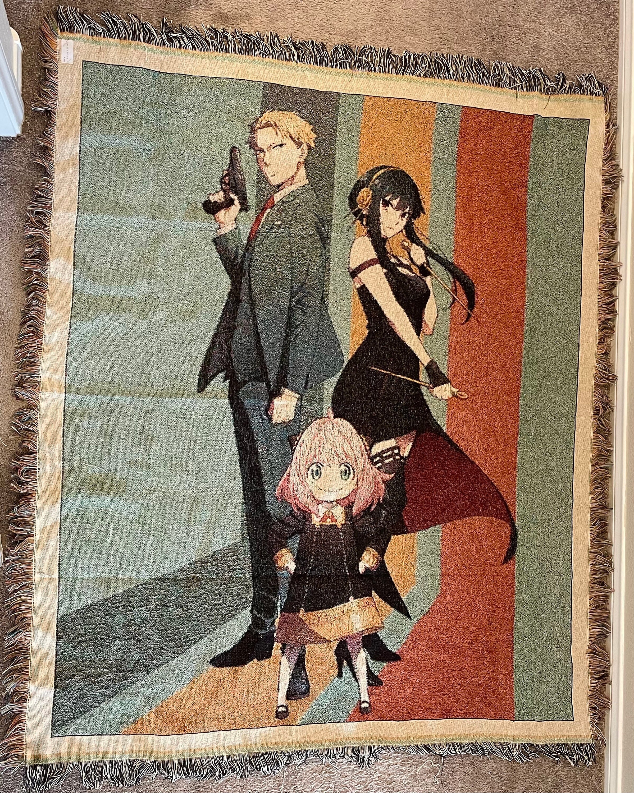 Anime Fire Pirate Tapestry Photo Blanket Woven 50 X 60 