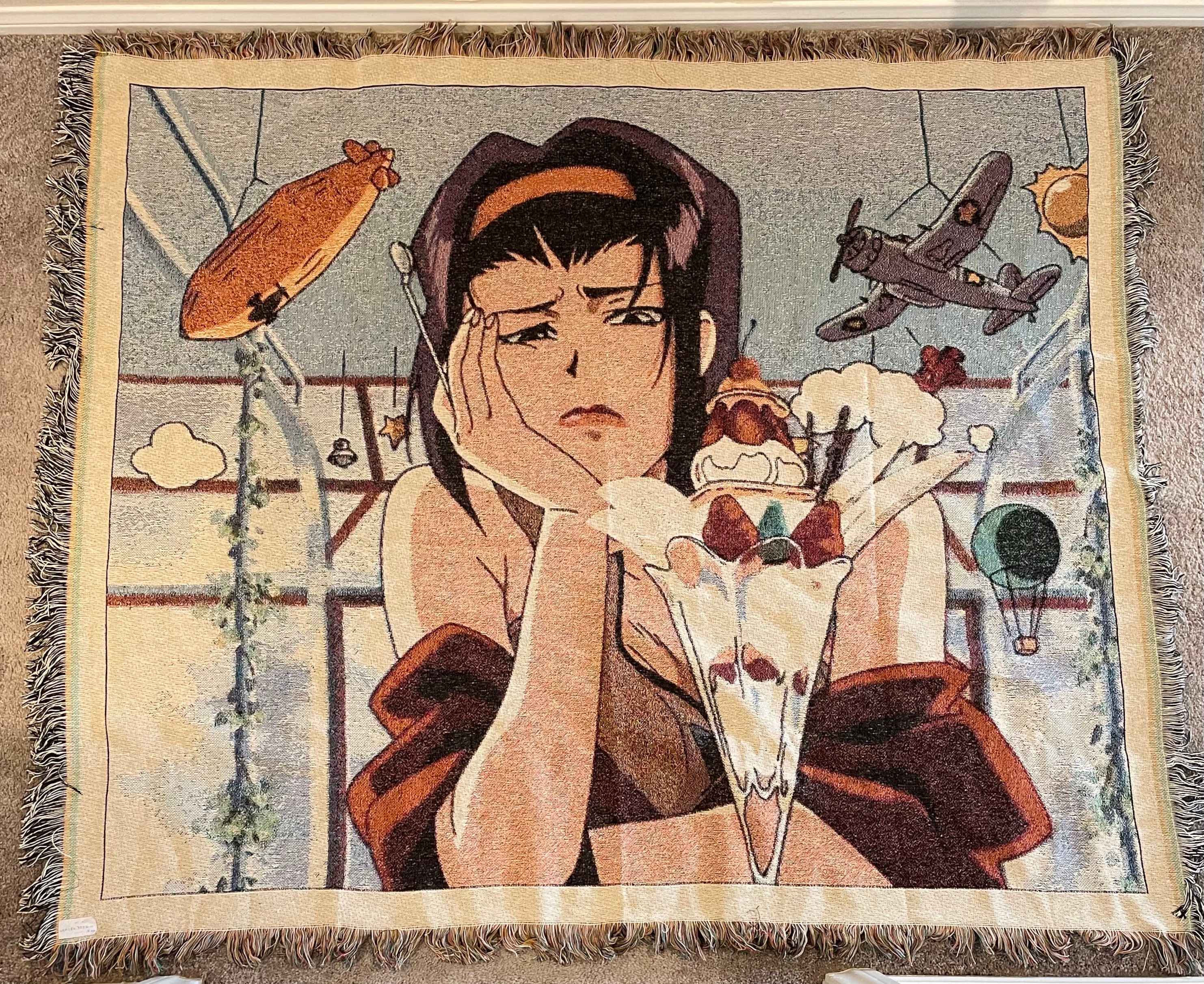 Anime Fire Pirate Tapestry Photo Blanket Woven 50 X 60 