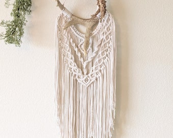 Deer Antler Macrame Wall Hanging