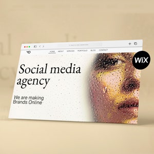 Wix Website Template for Social Media Managers, Luxury bright template for social media agency,  Minimal Bright Luxe Wix Website Template
