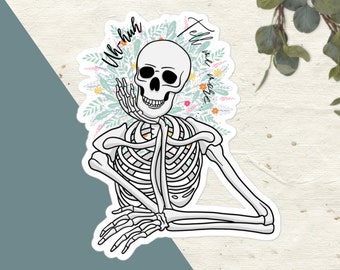 Bored Skeleton Bubble-Free Sticker